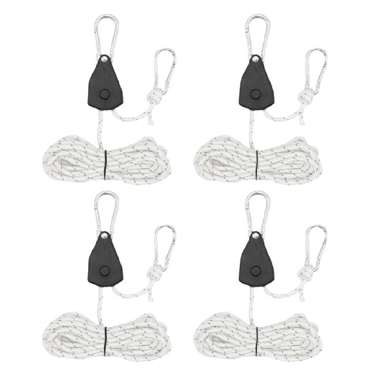 Camping Ratchet Hanger Pulleys Tent Hook Rope Hanger Grow Light Hanger Adjusted