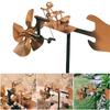 Metal Drummer Windmill Statue Beat The Drums with The Wind Decorative Wind Power Rock Art Statue for Yard Art Lawn Garden Decor