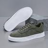 [Sneakers da Uomo Verdi] Sneakers Casual da Uomo Verde Oliva con Lacci | Fodera in Tessuto Traspirante, Suola Resistente in PVC e Suola Bianca per il Comfort di Tutto il Giorno