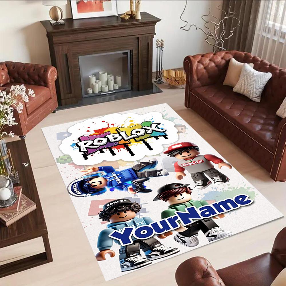 Roblox 397 Customized Name Area Rug Suitable for Decorate room Study room Balcony Playrooms Anti-slip Rug Office home decor