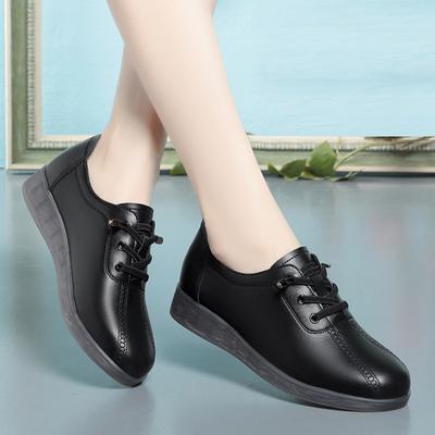 Primavera Autunno Nuove Scarpe da Donna Pelle Morbida Confortevoli Morbidi Mocassini Casual Punta Rotonda Pelle Bovina Mamma Scarpe Basse Mocassini Femminili