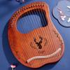 Diggly Lyre Harp 19 21 24 27 32 Strings Portable Instrument with Tuning Wrench Manual Spare Strings and Picks Brown