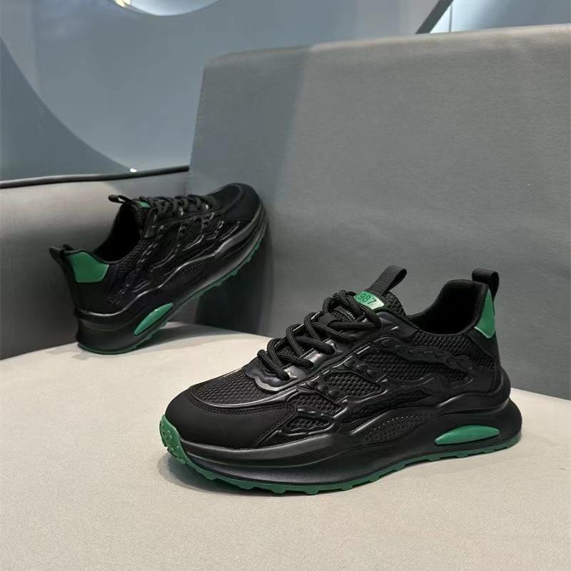 Herren Sommer Atmungsaktive Mesh Laufschuhe - Dicksohlige, Allround-Casual-Sneaker in National Trend Weiß