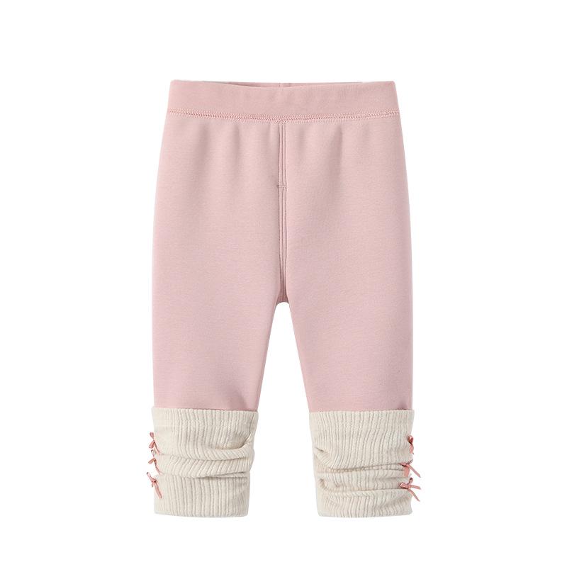 Girls' Fleece-Lined Thick Winter Leggings with Scrunch Socks - 2025 Warm Fashion Style