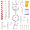 Lab Distillation Kit, 3.3 Boro Lab Glassware Distillation Kit with 24, 40 Joint, 1000ml Essential Oil Distillation Apparatus Kit, 29 Pcs Set of