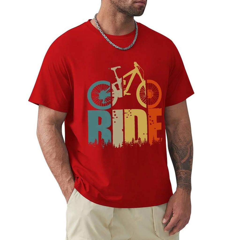 Retro Ride Your Mountain Bike MTB Lover T Shirt Harajuku Short Sleeve T-shirt Cotton Graphics Tshirt Tops