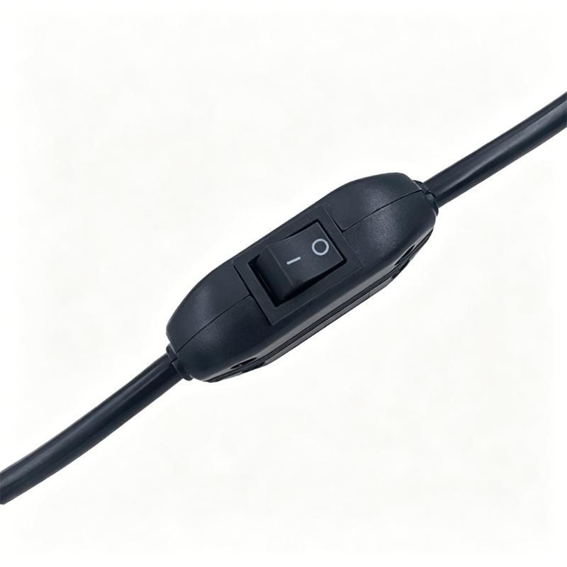 Short Computer Power Cable C13 Female To C14 Male With Builts In Switches 10A 250V For Electronics