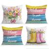 Spring Flowers Cushions Pillowcase Polyester Cushion Cover Throw Pillow Pillowcover Home Car Sofa Decor
