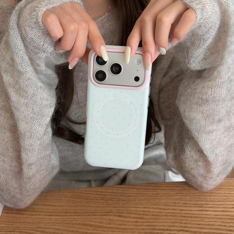 Spring Macaron Contrast Color Polka Dot Applicable to Apple 11promax Mobile Phone Case iPhone11/11/11 Magnetic Attraction 11