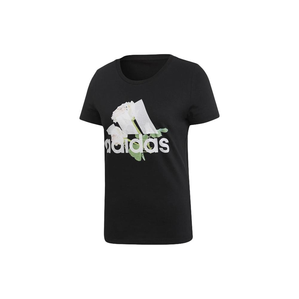 (WMNS) adidas Must Haves Flower T-Shirt Asia Sizing Black White Women s ED6160 XXL