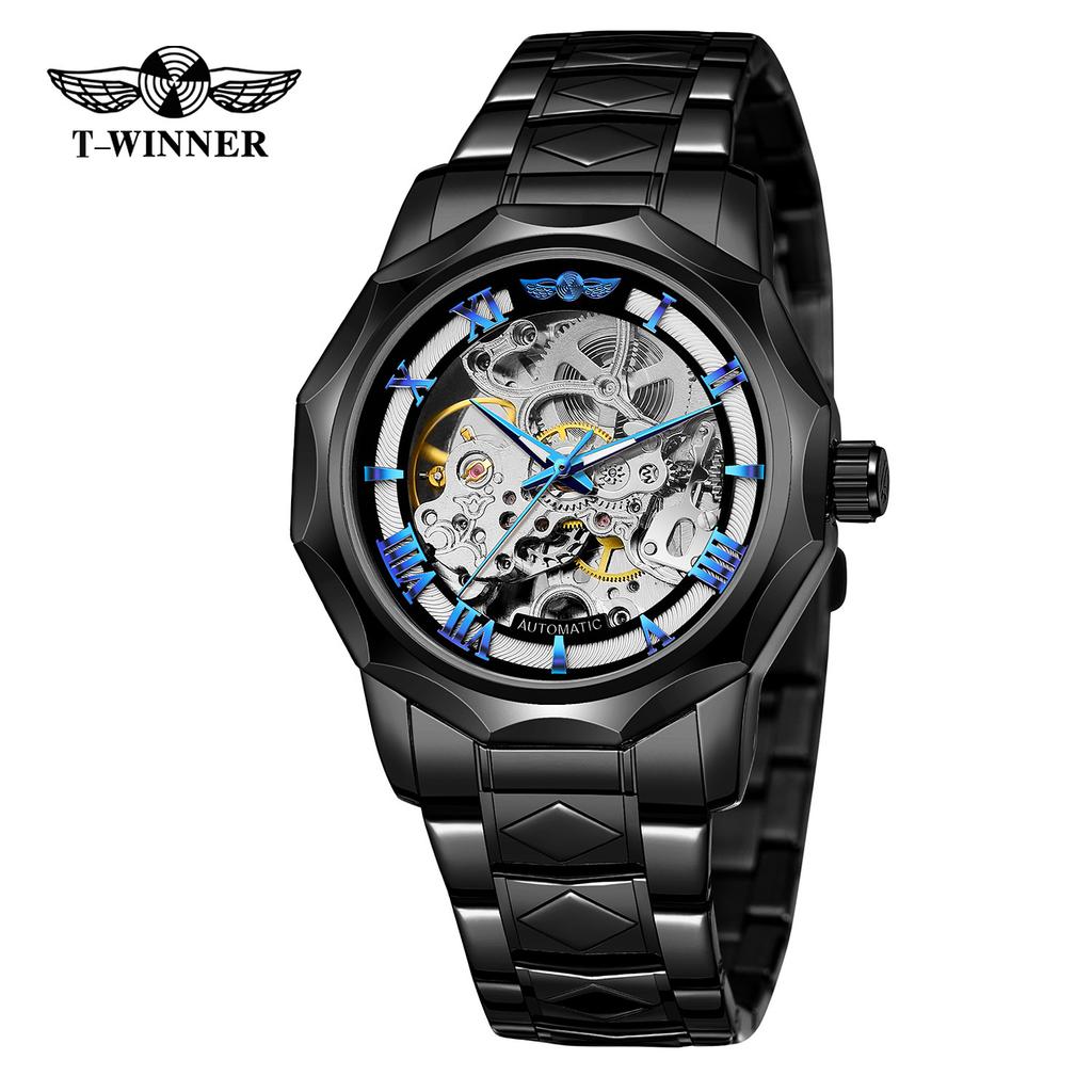 Winner Style Men'S Fashion Casual Waterproof Hollow Watch, Automatic Mechanical Watch