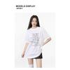 Korean Style Pure Cotton Letter Printed Short-sleeved Women's Summer Loose and Versatile Student Style Trendy Tops and Bottoming Shirts
