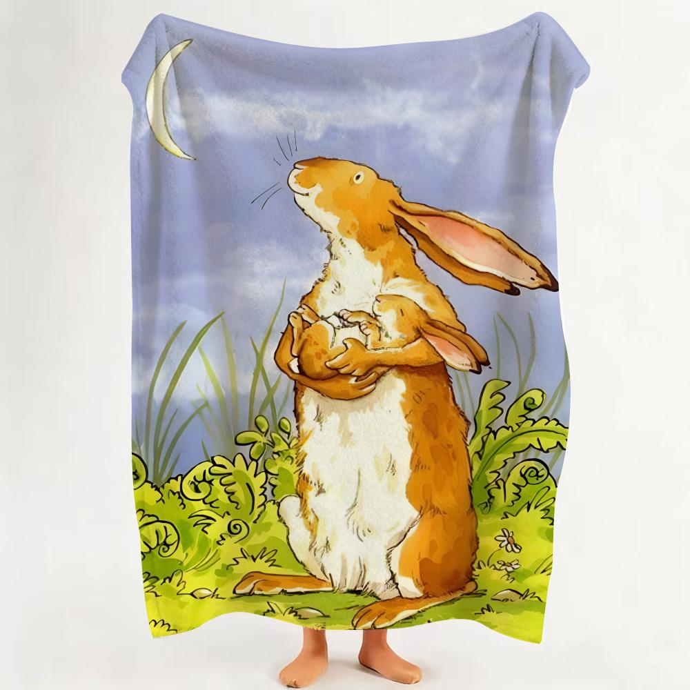 PictureBook G Guess How Much I Love You Throw Flannel Throw Blanket Suitable for Sofa Living Room Bedroom