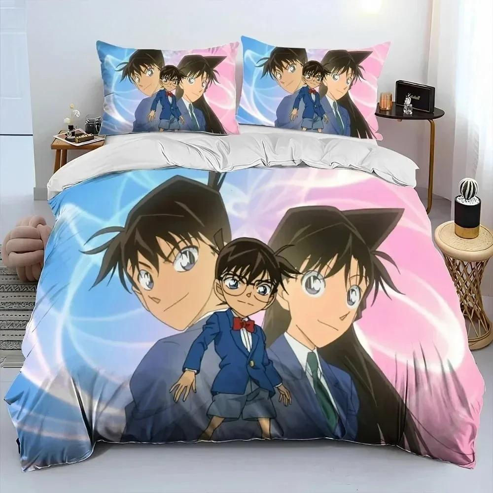 Anime Detective Conan Cartoon Bedding Set Boys Girls Twin Queen King Size Duvet Cover Pillowcase Bed Boys Adult Bedroom
