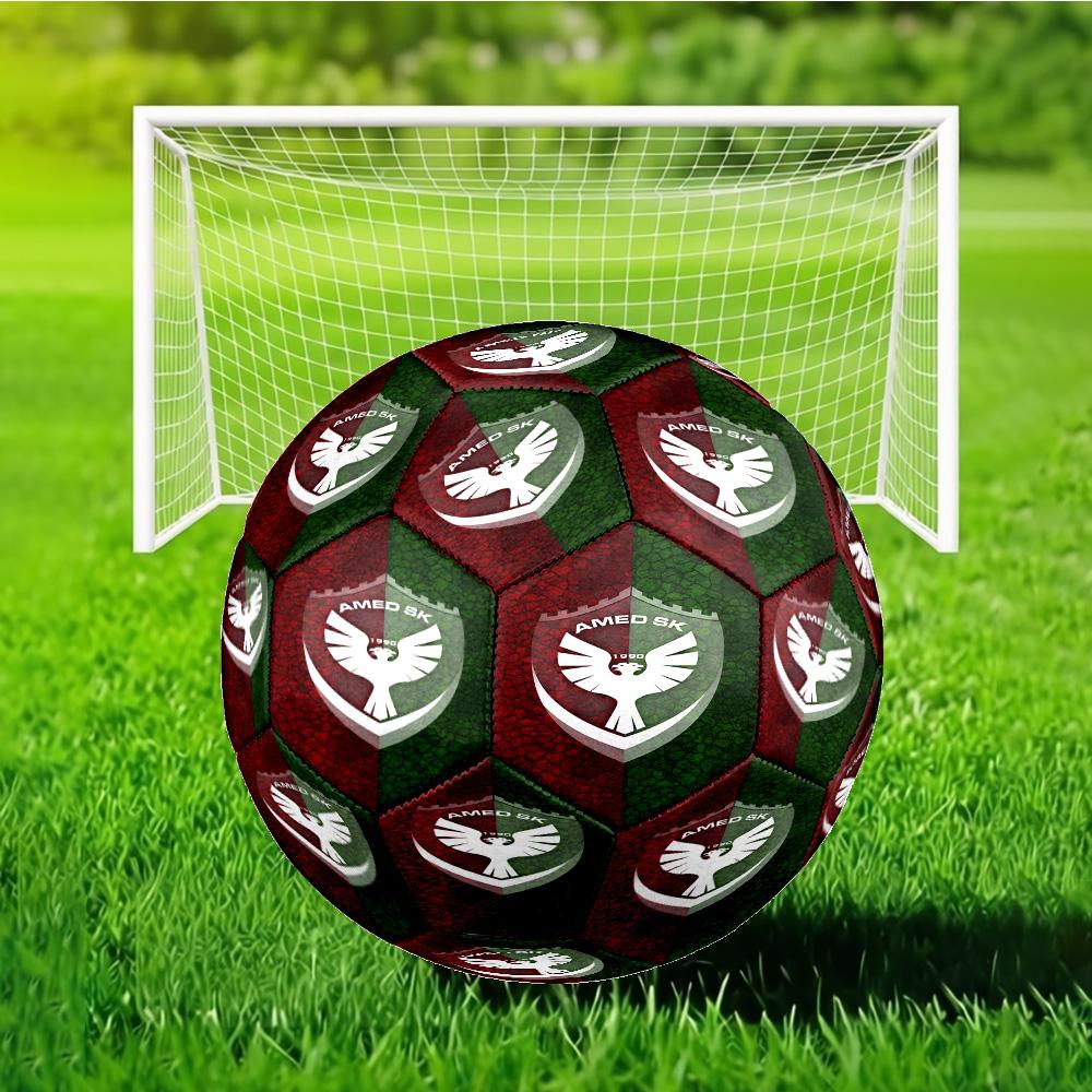 Amed Sk Crest Design Size 5 Soccer Ball, Suitable for Training and Matches, High-Elasticity, Wear-Resistant Material Gift for Fan