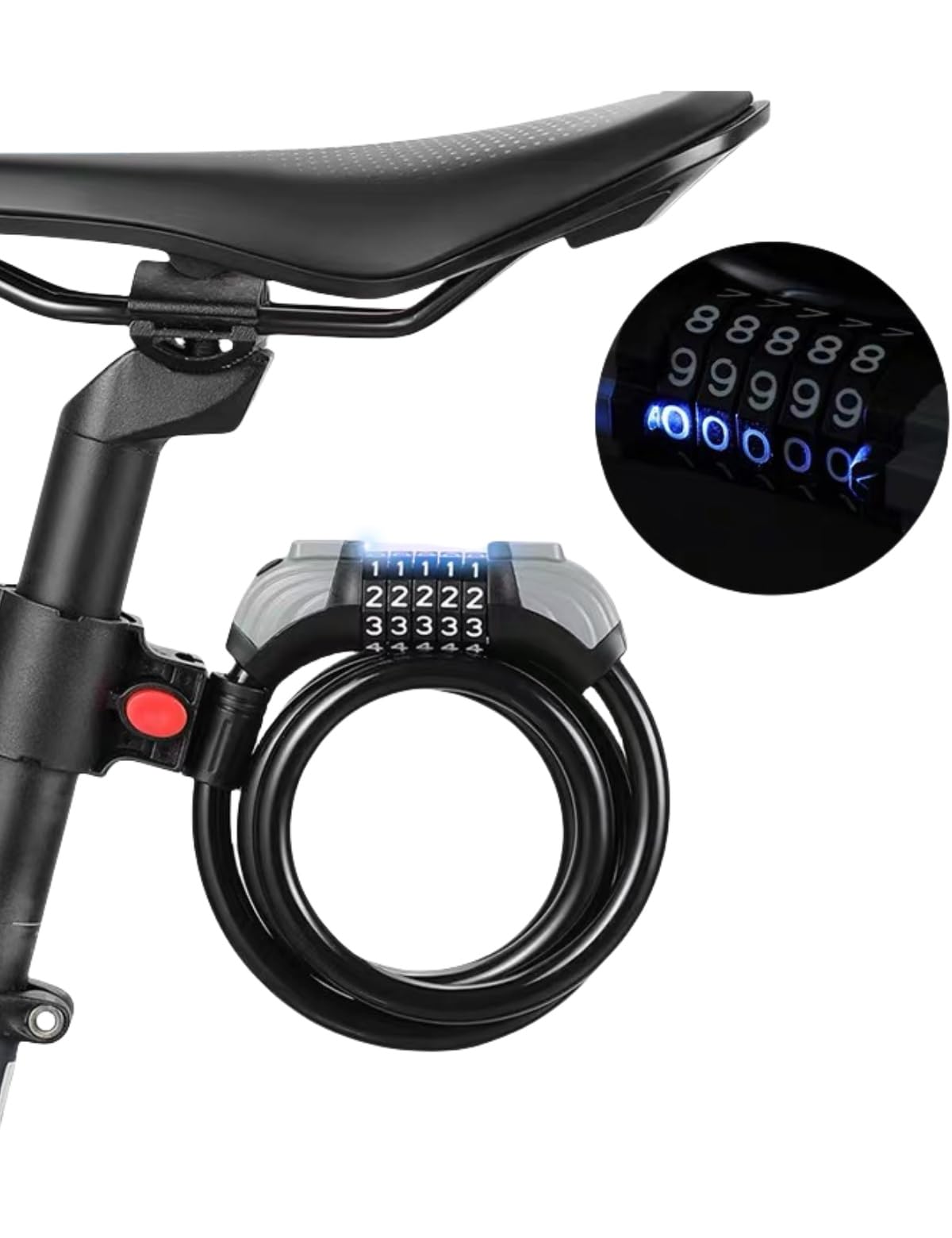 

LIUSHUYAN велосипедный ключ-трос замок с циферблатом и ночным видением длина поперечного сечения диаметр 5 цифр кроссовый велосипед поставляется с держателем замка легкий, легкий,