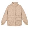 Winter Eiderdown Cotton-padded Jacket Waist Cotton-padded Jacket Women's Short New Style with A Slim Coat and A Belt.