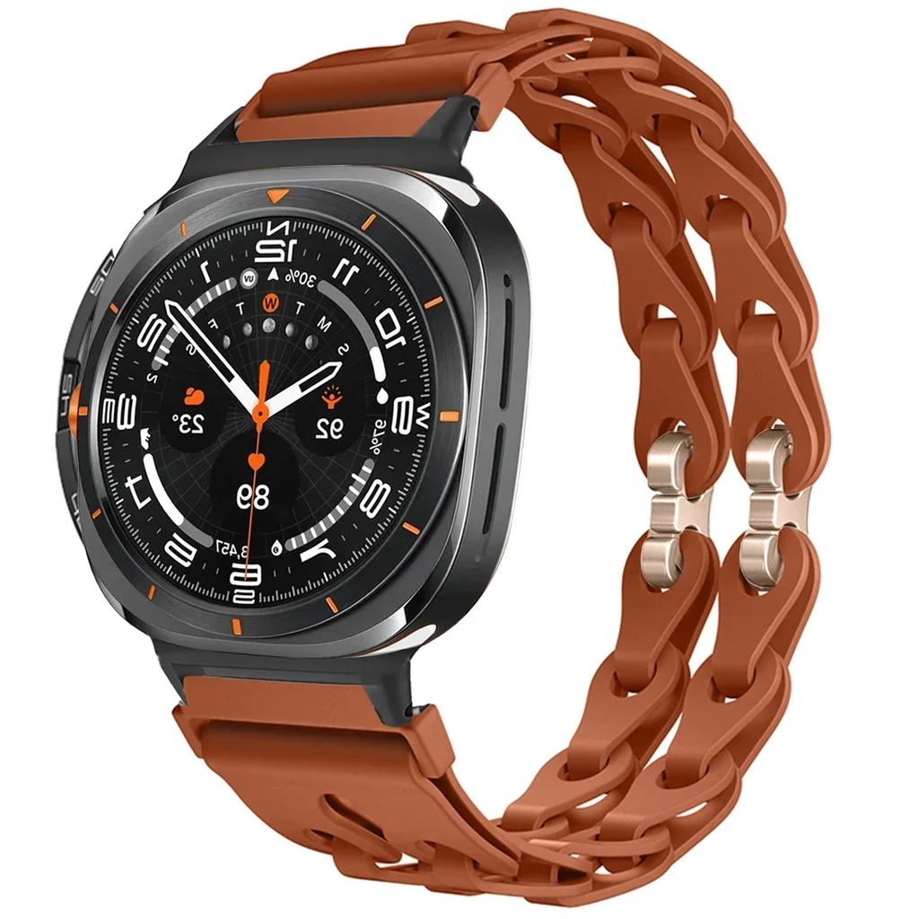 Silicone Chain Strap for Samsung Galaxy Watch 2025/7 Ultra 47mm Wristband Band Bracelet for Galaxy Watch ultra 2025 Watchband