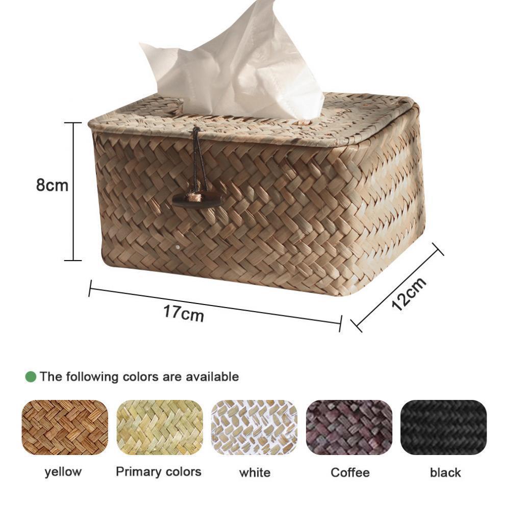 Retro Rattan Woven Tissue and Remote Holder