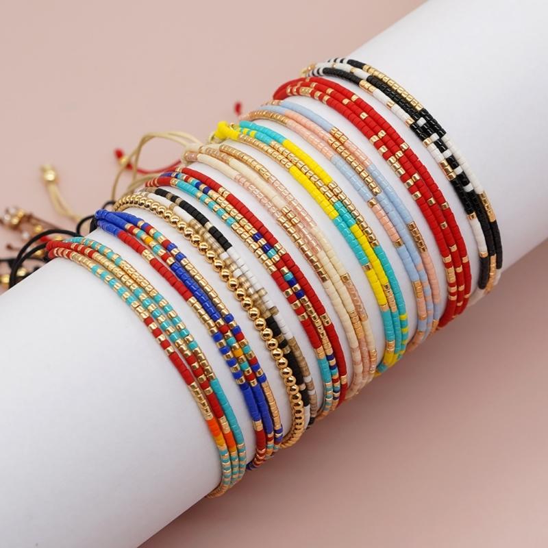 Trendy Handwoven Rice Bead Bracelet Adjustable Beaded Handchain for Casual or Formal Wear Handwoven Fashion Accessory
