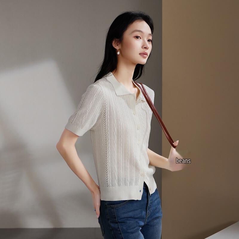 SOFSIL Women s Open-Knit Short Sleeve Top L