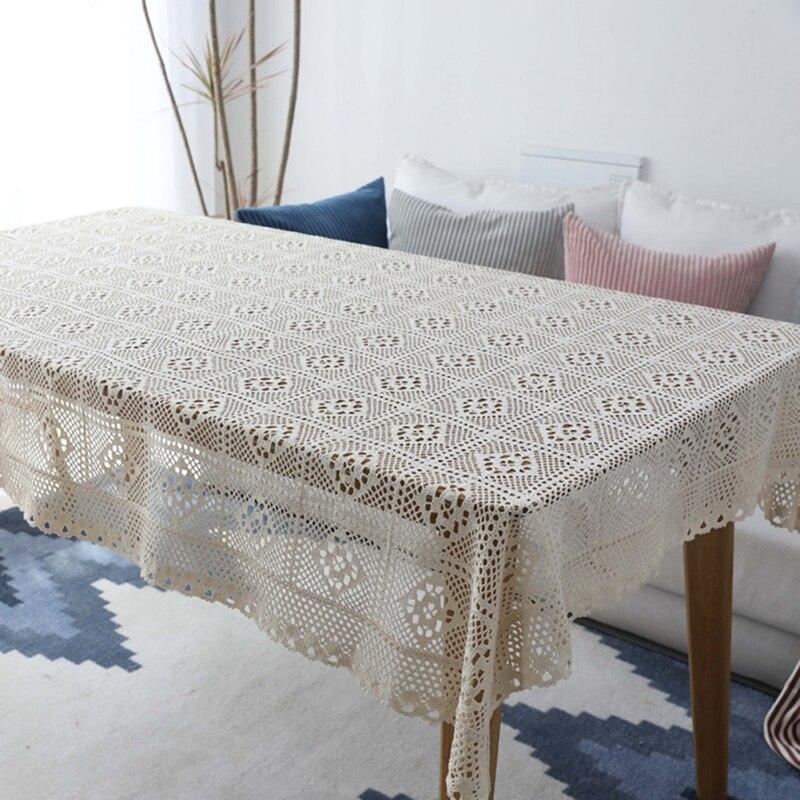 Table Cloth Hollow Rectangular Decorative Pastoral Crochet Tablecloth