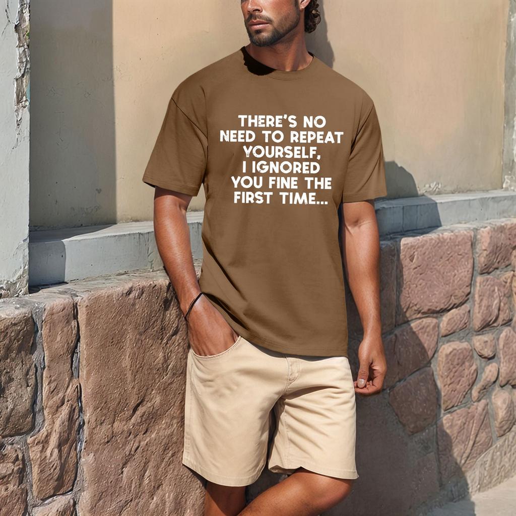 Men's Popular T-shirt Printed Round Neck Short Sleeve T-shirt