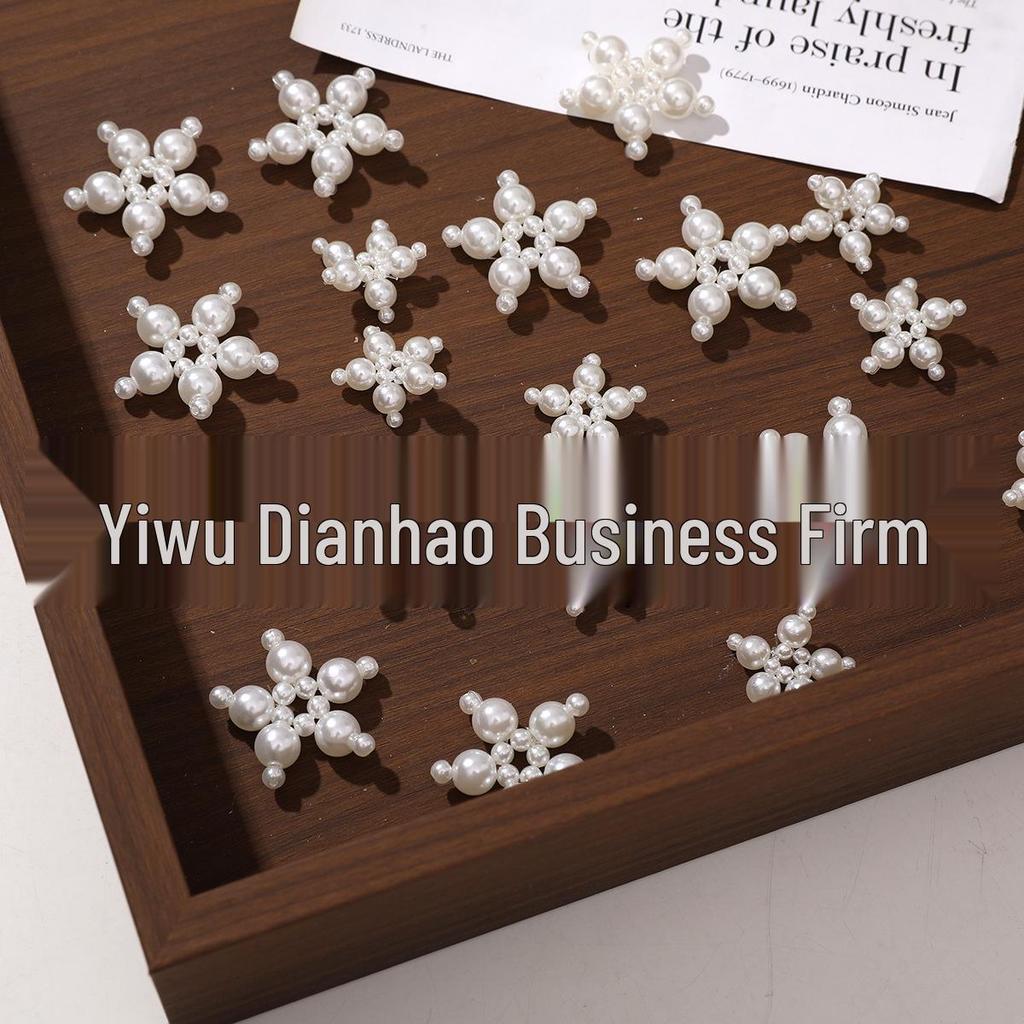 Korean Fashion Imitation Pearl Star Pentagram Earrings, Dangles, Keychain, Shoe Buckle, and Pendant Accessories