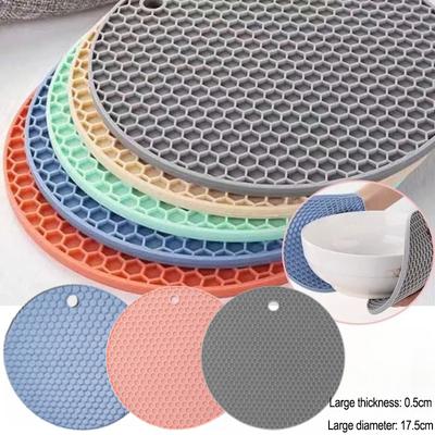 Küchentöpfe Hitzebeständige Matte Silikon-Topfuntersetzer Runde Form Langlebige Silikon-Heißunterlagen Küchenzubehör Hitzebeständig