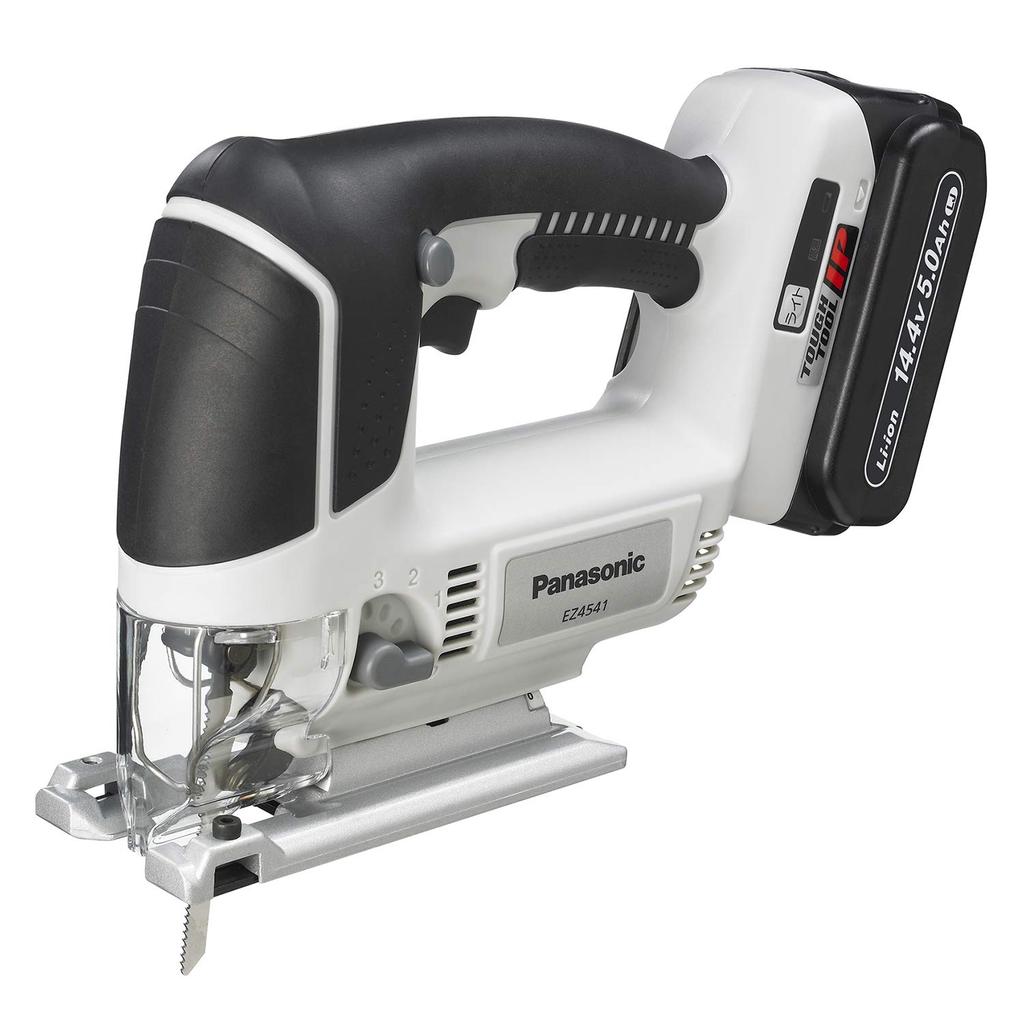 Panasonic Cordless Small Jigsaw EZ4541 Lightweight and Low Center of Includes Two Battery and Black (14.4V) Gravity, High-Capacity 5.0Ah Packs,