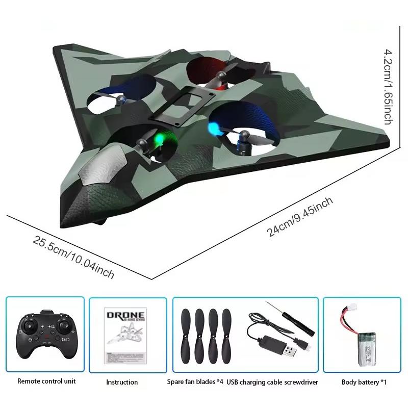 Kid K500MAX RC LED Plane Fighter 2.4G Remote Control Stunt Glider 360 ° Rolling Flight Flying EPP Foam  Airplane Boy Toy CZ63