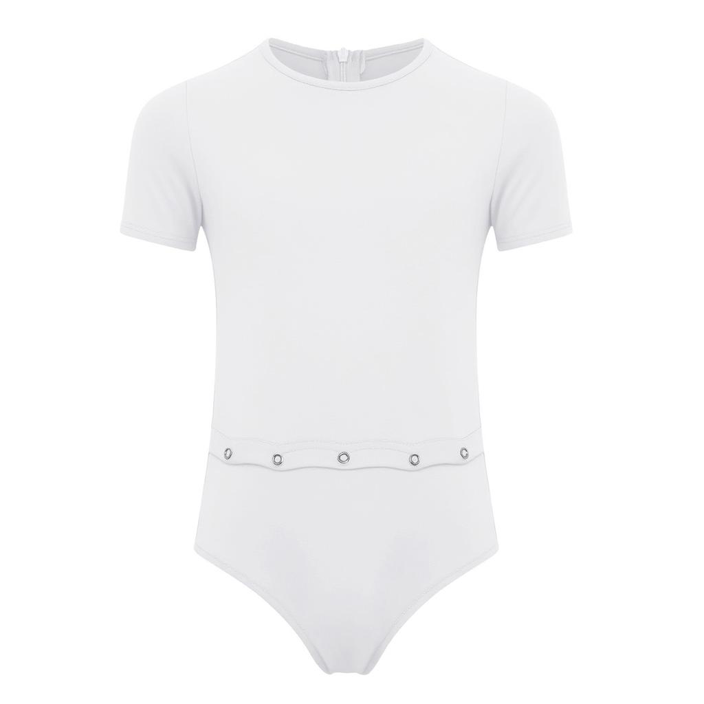 Unisex Ubranka Dziecięce Adaptacyjne Zapięcie na plecach Niewidoczny Zamek Błyskawiczny Zapobiegające Rozbieraniu Kombinezon Okrągły Dekolt Krótki Rękaw Body