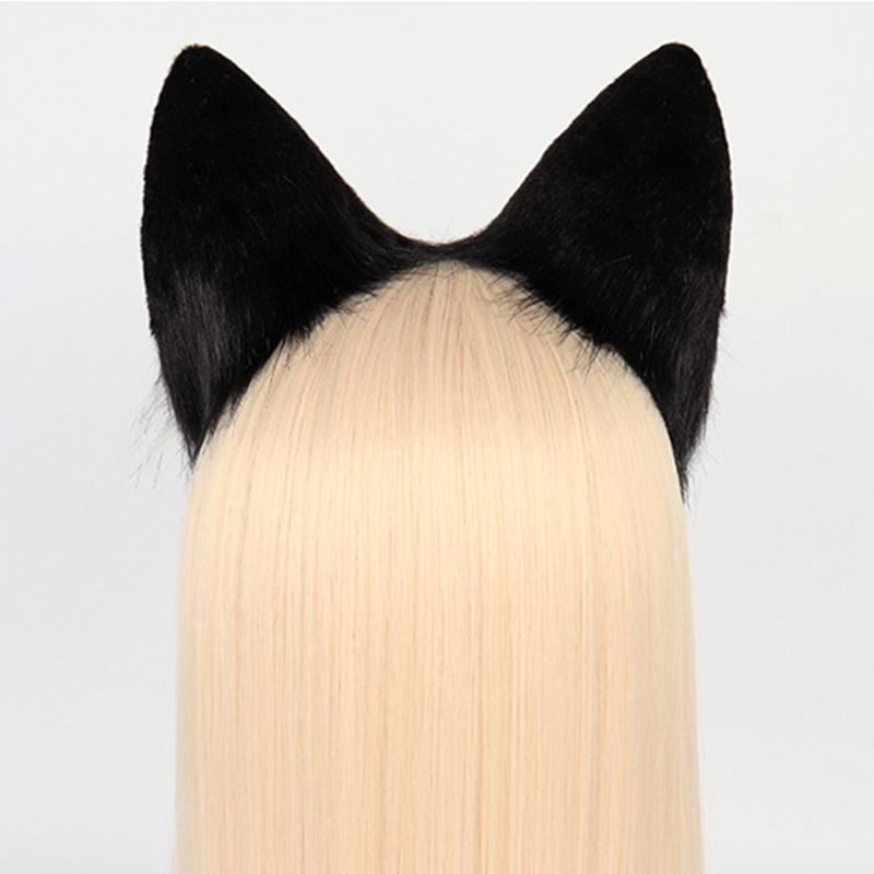 Fox for Cat Ears Headband and Faux Fur Tail for Halloween Cosplay Party Costume Accessories for Cat Ears Tail Set for Ad