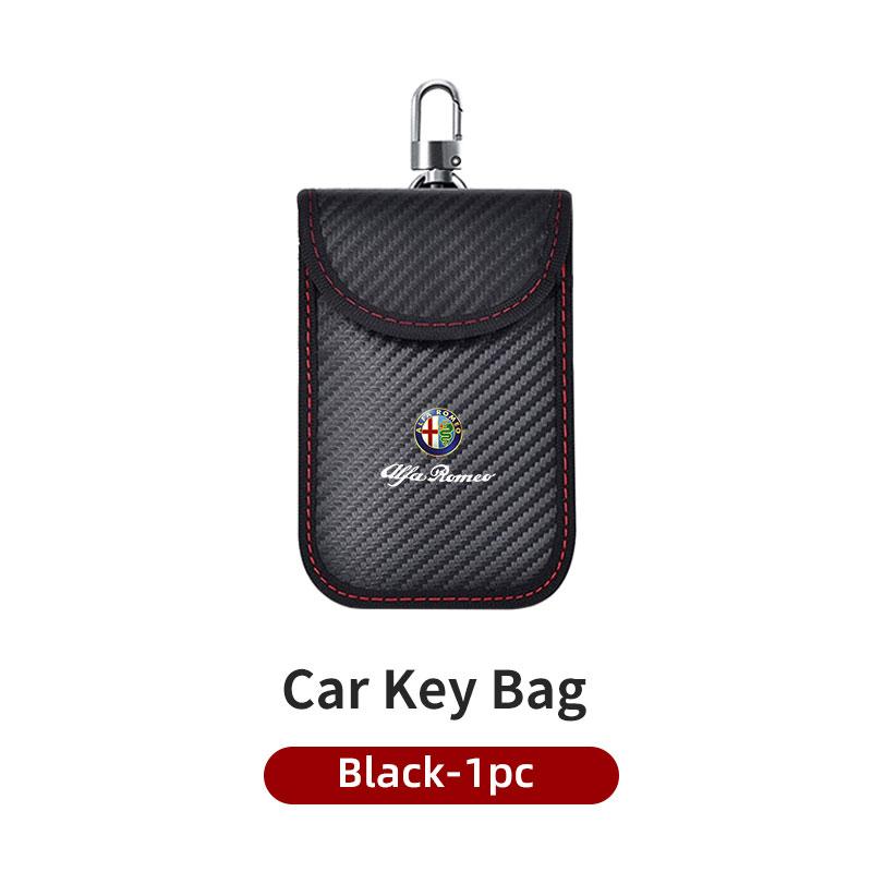 

For Alfa Romeo Portable Leather Car Key Protective Case Key Organizer Bag Badge Accessories 159 Giulietta Giulia 147 Mito 156
