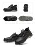 Men's Black High-Top Cowhide Steel Toe Cap Safety Shoes, Anti-Static, Anti-Smash, Anti-Puncture.