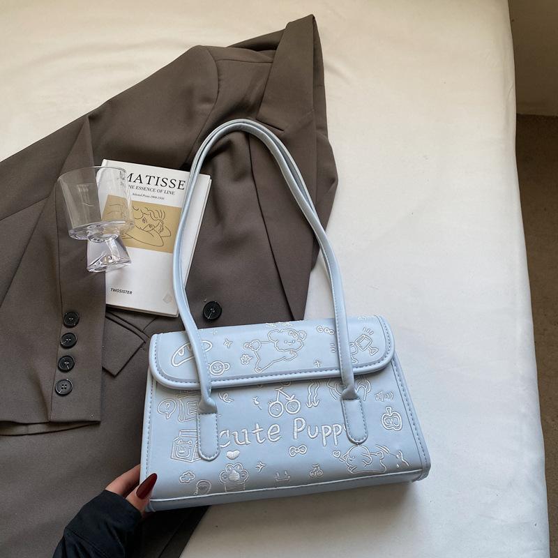 

Niche design embroidered underarm small bag women s 2025 new fashion commuter mailman bag texture shoulder bag 27*7*16