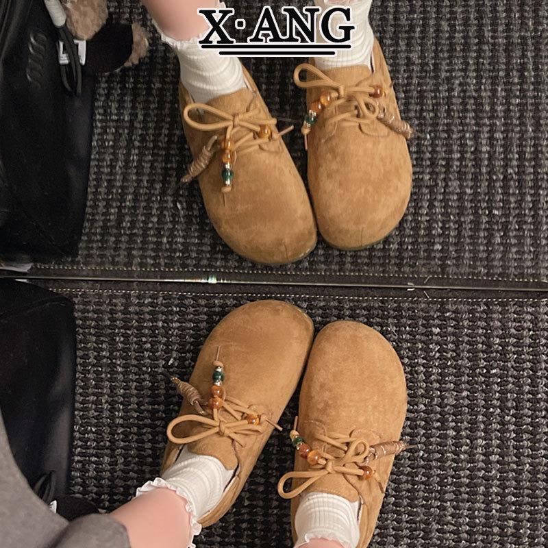 Cowhide version platform women's kangaroo shoes new autumn shoes women's two wear single shoes