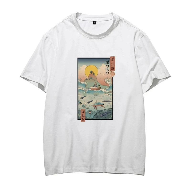 

harajuku японское аниме Шиншилла футболка мужская студия Ghibli Хаяо Миядзаки мужская и женская мультяшная одежда летняя футболка S бежевый