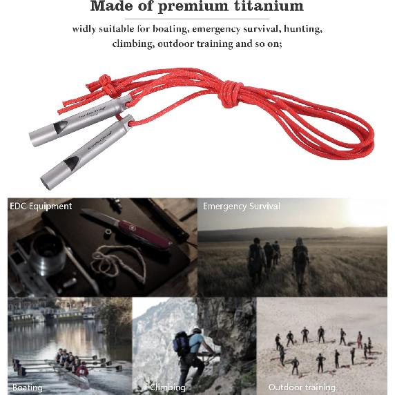 Boundless Voyage Titanium Whistle Emergency Survival Safety Whistles with Lanyard Loud for Outdoor Camping Hiking Coaches Training Sports Keychain