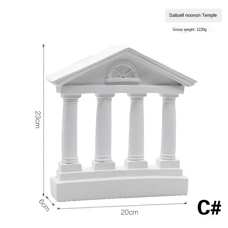1Pc Architecture Model Roman Column Greek Temple Building Home Decoration European Decorative Plaster Pillar Resin Sculpture