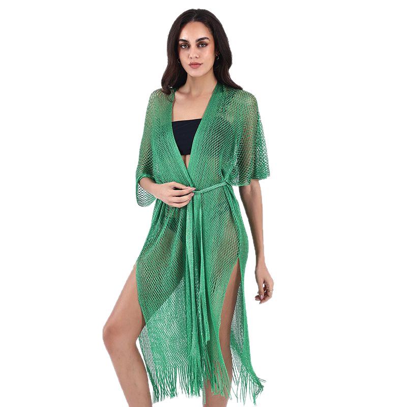 2024 European & American Women's Lace Swimsuit Cover-up Cardigan - Sexy Beach Sunscreen