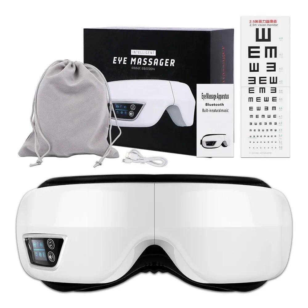 7.8W Electric Eye Massager 6D Smart Airbag Vibration Eye Care Instrument Household Hot Compress Bluetooth Eye Massage Glasses