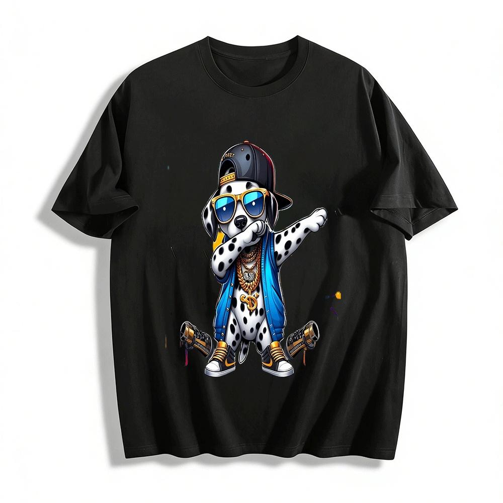 

Hip-hop Dalmatian Print Cool Casual Top Pure cotton T-shirt XXS