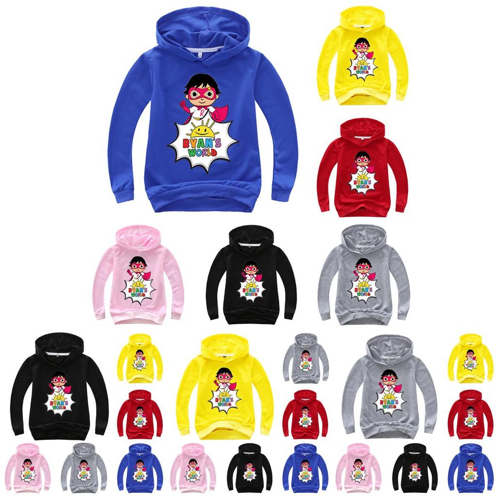 Felpa Cartone Animato per Bambini Ryan's World Morbida Comoda Maglione a Manica Lunga Pullover