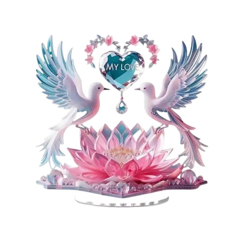

Animal Statues Decorative Ornaments for Home,Office Decors Acrylic Flower Branch Bird Figurines Tabletop Centerpieces