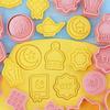 10 Pcs Eid Mubarak Cookie Cutters Food Grade Materials Moon Star Pressable Biscuits Mold Cookie Stamp Kitchen Baking Tool