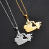 Map Pendant Necklace Men'S And Women'S Stainless Steel Necklace Trend Fashion Accessories