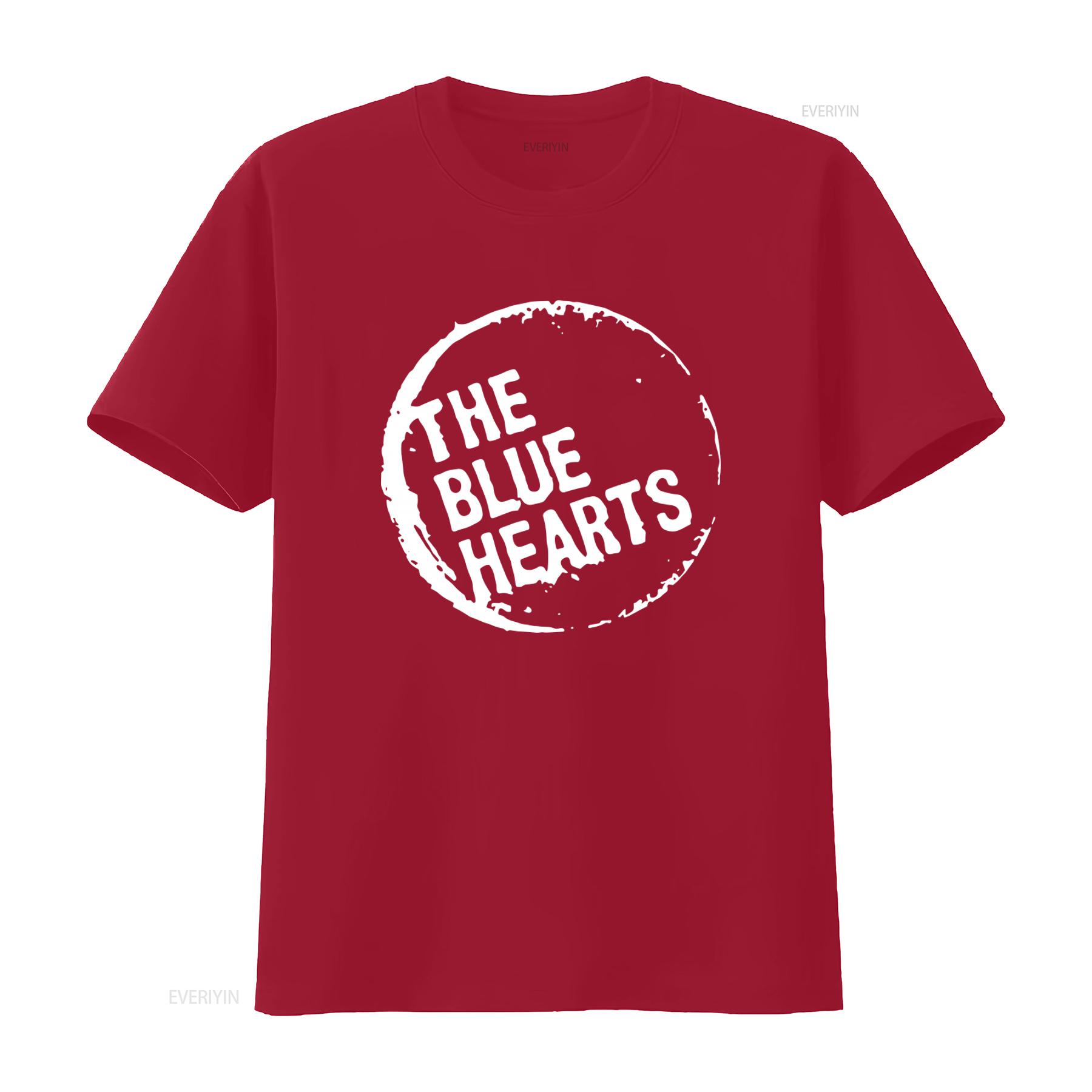

The Blue Hearts Distressed Logo 80s Japanese Punk Rock T Shirt vintage Washed Versatile streetwear Soft homme S
