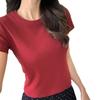 Round Neck Straight Shoulder Short-sleeved T-shirt for Women New Loose Basic Cotton Inner Bottoming Shirt Half-sleeved Top