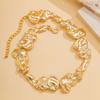 Unique Exaggerated Irregular Big Necklace for Women Creative Thick Gold and Silver Color Metal Chain Choker Fashion Jewelry Gift